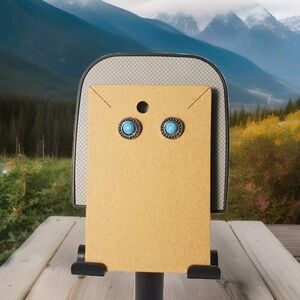 Handmade Silver Turquoise Large Circle Stud Silver Accent Earrings